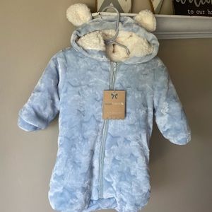 NWT Mon Lapin Blue Baby Bunting 0-6 mos.